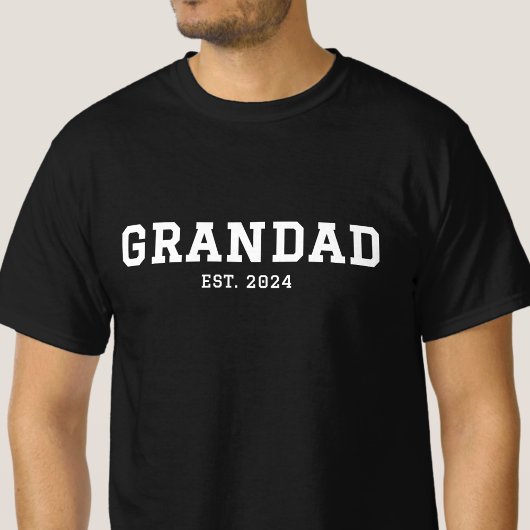T-shirt Grandad Established New Grandad Gift