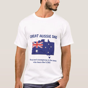 T-shirt GRANDE AUSSIE DAD Fort Courageux Personnalisé