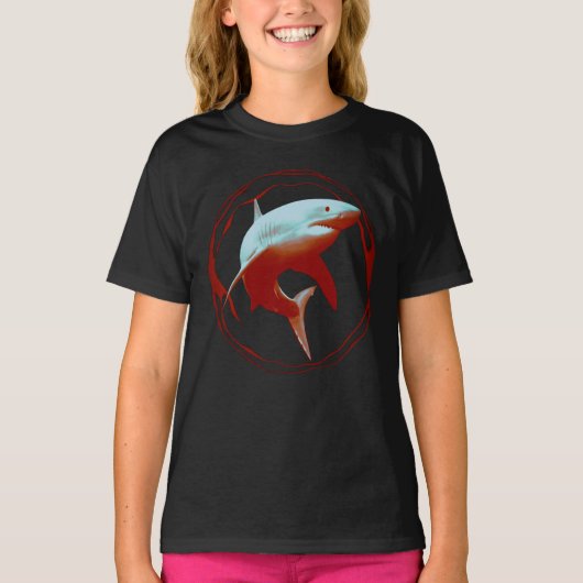 T-shirt Grande conception graphique de requins blancs (Devant)