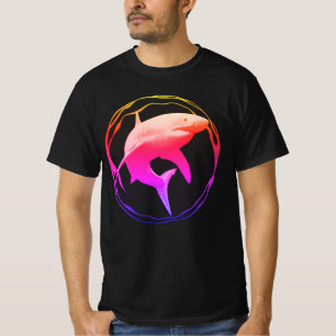 T-shirt Grande conception graphique de requins blancs