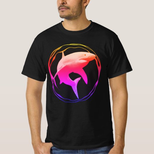 T-shirt Grande conception graphique de requins blancs (Devant)