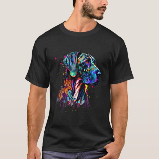 T-shirt Grande Dane Dane Splash Art Dane (Devant)