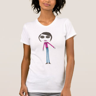 T-shirt Grande fille principale de bouton