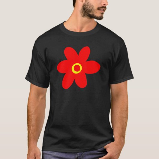 T-shirt Grande Fleur Rouge (Devant)