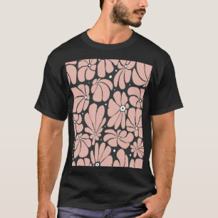 T-shirt Grande floraison stylisée, motif floral transparen