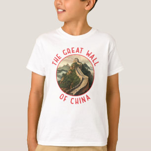 T-shirt Grande Muraille de Chine Cercle en détresse rétro