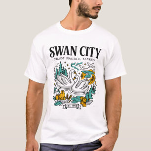 T-shirt Grande Prairie Alberta Cité des Cygnes Illustra