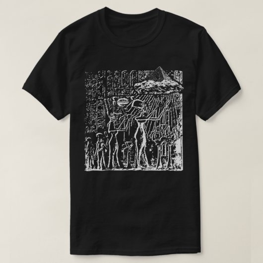 T-shirt Grande Pyramide De Gizeh Ancien Alien UFO Hiérogly (Design devant)