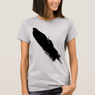 T-shirt Grande silhouette en plumes noires