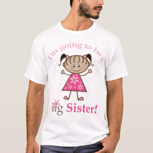 T-shirt Grande soeur à être chiffre fille de bâton