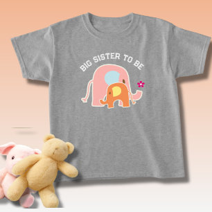 T-shirt  Grande Sœur À Venir Éléphant Rose 