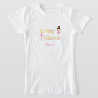 T-Shirt Grande Sœur Ballerine Personnalisé Fratrie
