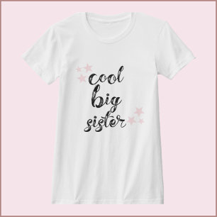 T-shirt Grande soeur Cool noire et rose