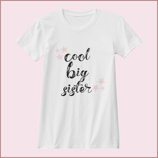 T-shirt Grande soeur Cool noire et rose
