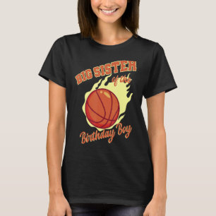T-shirt Grande Soeur De L'Anniversaire Boy Basketball Fami