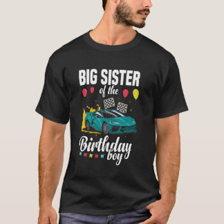 T-shirt Grande Soeur de l'Anniversaire Boy Racing Car