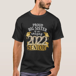 T-shirt Grande sœur fière d'un aîné 2022 en tenue jaune de