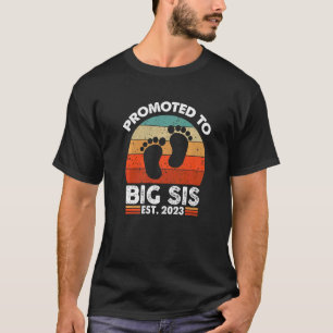 T-shirt Grande soeur promue à Big Sis 2023 mignonne fille