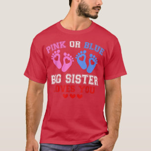 T-shirt Grande Soeur Rose Ou Bleu Vous Aime Genre Révéler 