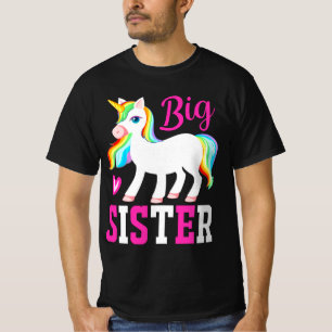 T-shirt Grande Soeur Unicorne Magique avec Mane Arc-en-Cie