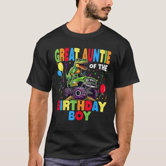 T-shirt Grande Tante De L'Anniversaire Boy Dinosaur Rex Mo (Devant)