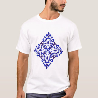 T-shirt Grande tuile florale bleue