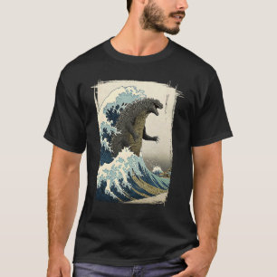 T-shirt Grande Vague de Kanagawa Hokusai contre Grand Mons