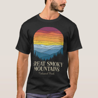 T-shirt Grandes Montagnes fumées Rétro Vintage National