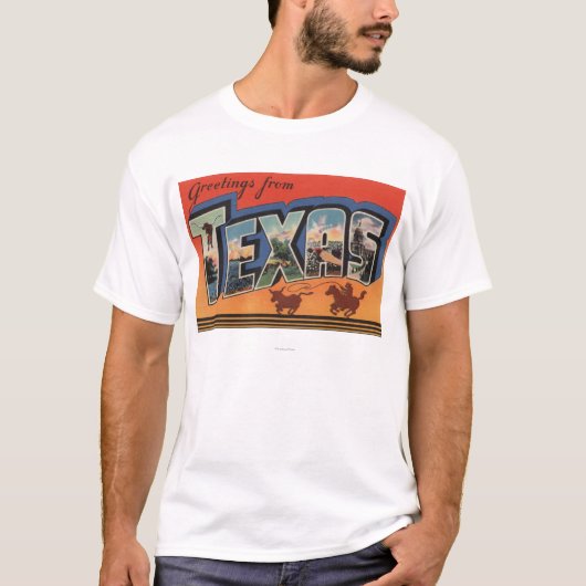 T-shirt Grandes scènes de lettre du Texas (cowboy Roping (Devant)