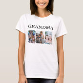 T-shirt Grandma 3 Photos Collage Tee, Personalized Family (Devant)