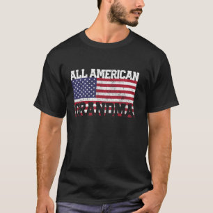 T-shirt Grandma 4 juillet American Flag USA America Moth
