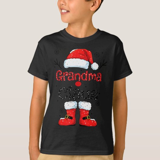 T-shirt Grandma Claus Christmas Costume Pajama Family Matc (Devant)