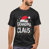 T-shirt Grandma Claus Christmas Lights Santa Family Matchi (Devant)