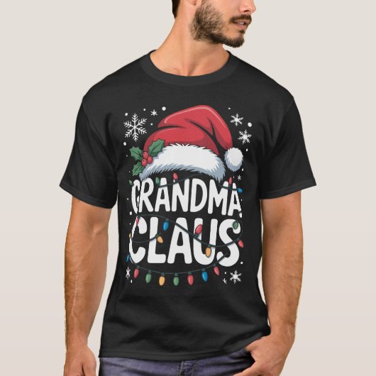 T-shirt Grandma Claus t shirt christmas (Devant)