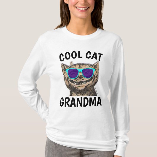 T-shirt GRANDMA COOL CAT (Devant)