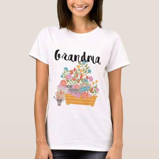 T-shirt Grandma Flower Garden Design (Devant)