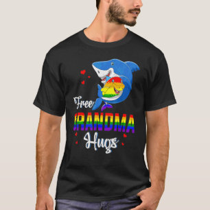 T-shirt Grandma Hugs Rainbow Shark Lgbt Pride Gay Les