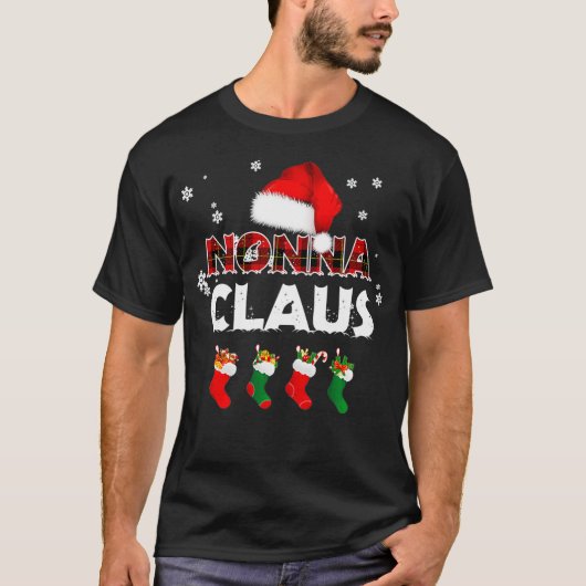 T-shirt Grandma Nonna Claus Santa Hat Funny Christmas Paja (Devant)