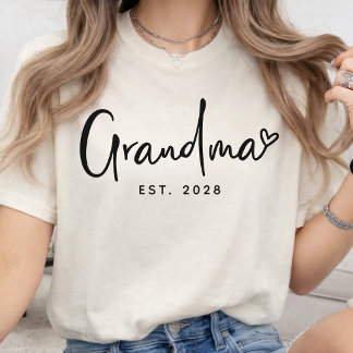 T-shirt Grandma | Personalized Elegant Script Grandmother
