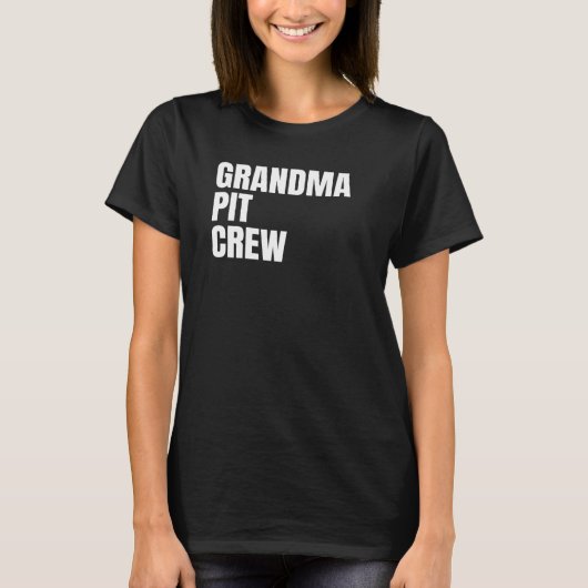 T-shirt Grandma Pit Crew Flag Car Racing Race Track Flag W (Devant)