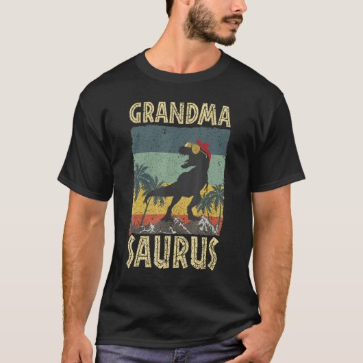 T-shirt Grandma Saurus Dinosaur Grandmasaurus Rex Family M (Devant)