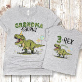 T-shirt Grandma-saurus Dinosaur Thème Anniversaire de enfa