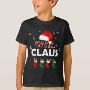 T-shirt Grandma Yaya Claus Santa Hat Funny Christmas Pajam