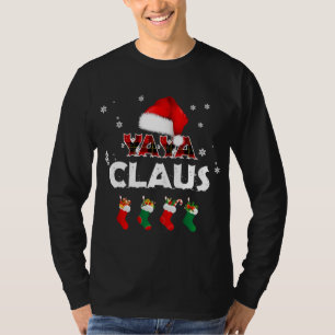 T-shirt Grandma Yaya Claus Santa Hat Funny Christmas Pajam