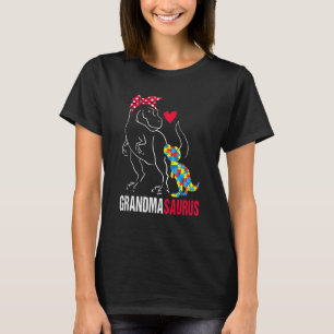 T-shirt Grandmasaurus Rex Dinosaur Grandma Saurus Autisme 