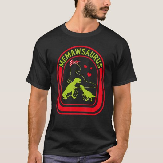 T-shirt Grandmother Memawsaurus Dinosaur Heart Dinosaur Mo (Devant)