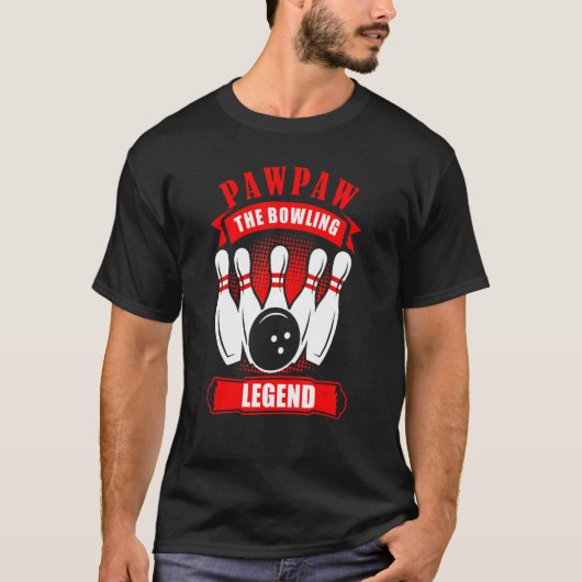 T-shirt Grandpa Bowler Ten Pin PAWPAW Legend Bowling (Devant)