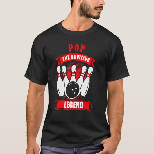 T-shirt Grandpa Bowler Ten Pin POP Legend Bowling (Devant)