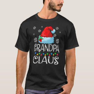 T-shirt Grandpa Claus Père Noël Lights Christmas Matching