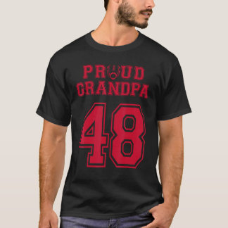 T-shirt Grandpa de football sur mesure numéro 48 R personn